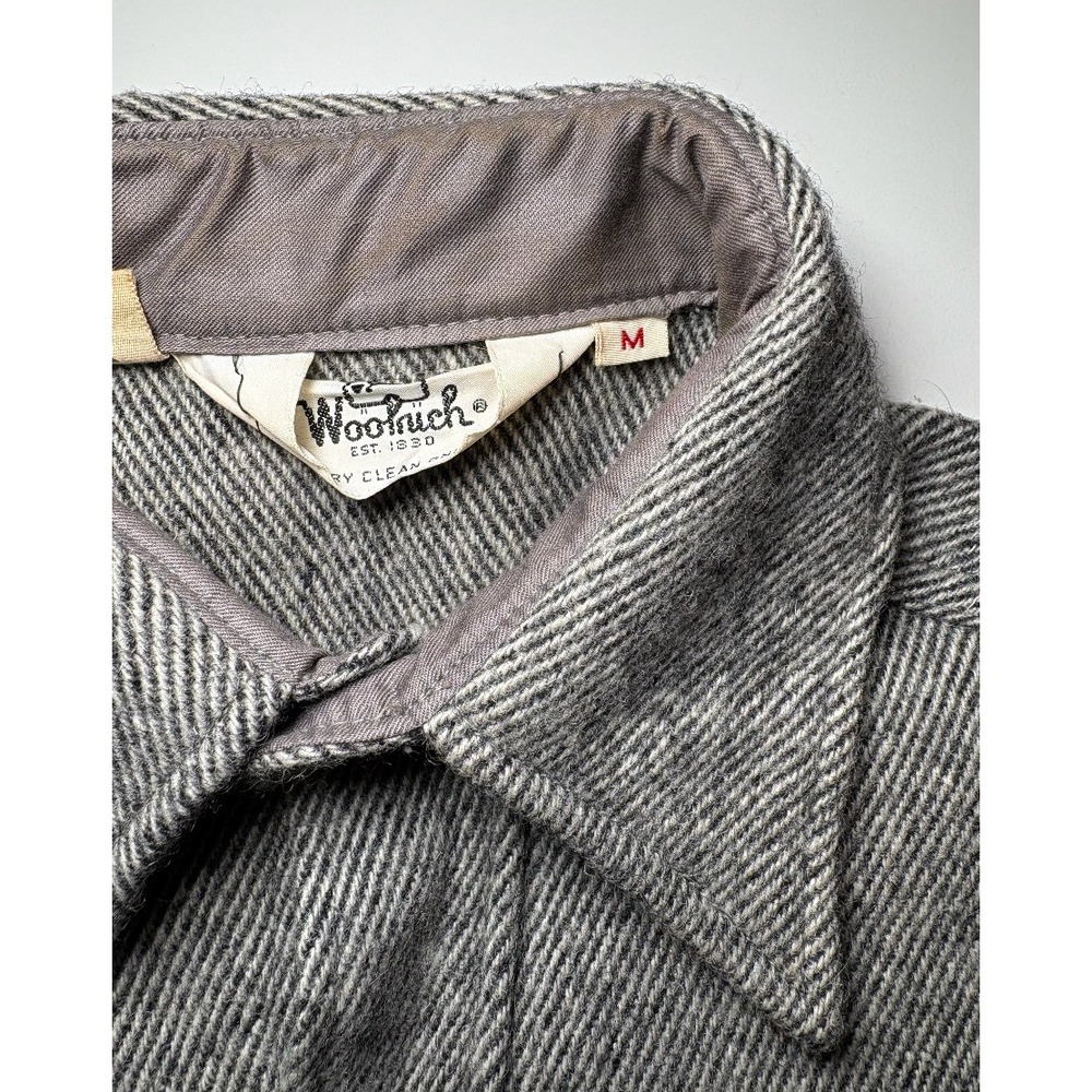 Woolrich Vintage Wool Button Down Shirt Jacket| Gray | Men's Medium - Picture 3 of 8